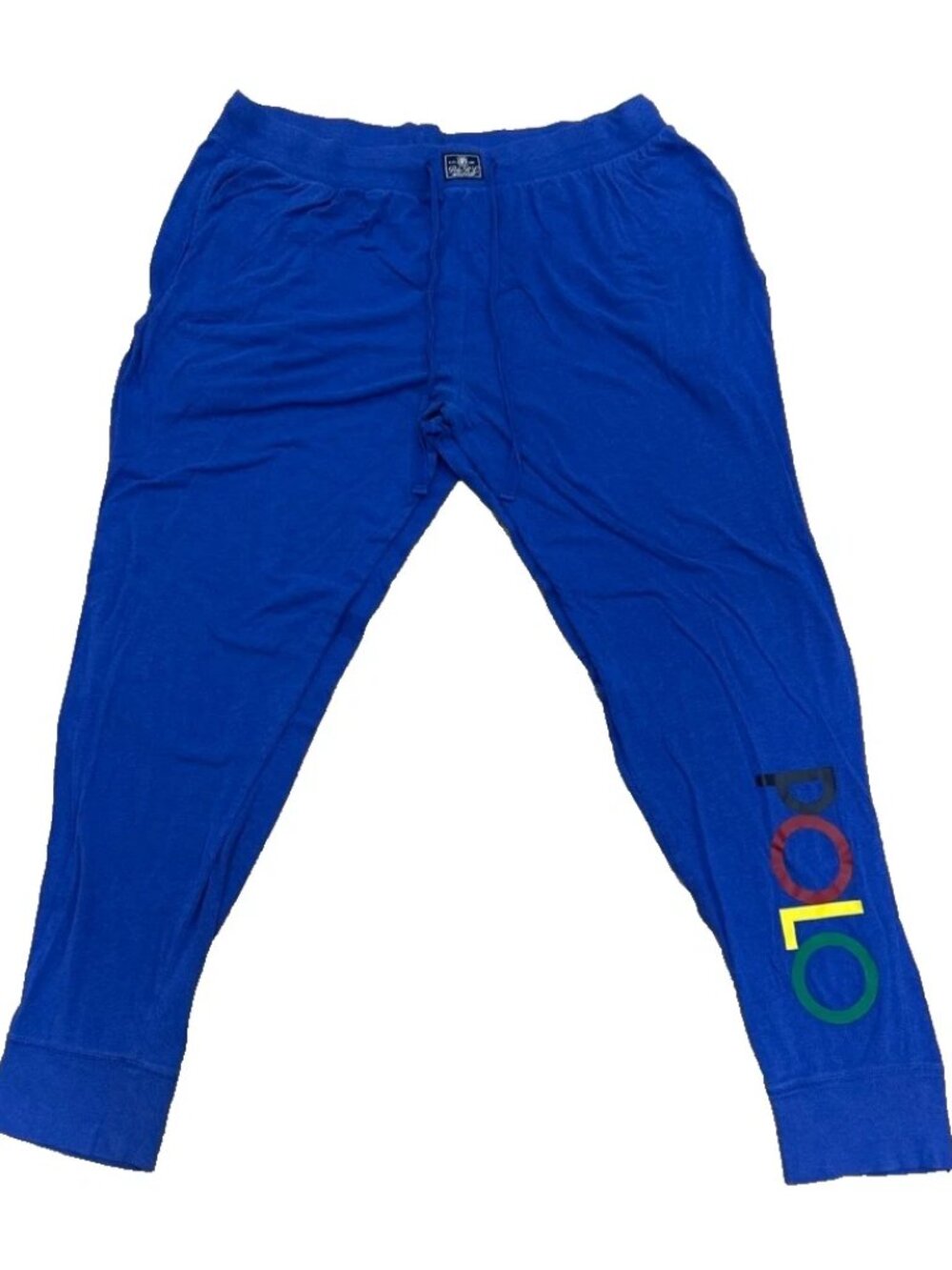 Polo Ralph Lauren Mens XL Blue Jogger Spell Out Logo Graphic Print Drawstring